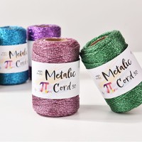 Fil d'argent 3 mm pour DIY, fil lurex, 100 m, couleurs disponibles, cordon creux, emballage en boîte cadeau pour le tricot