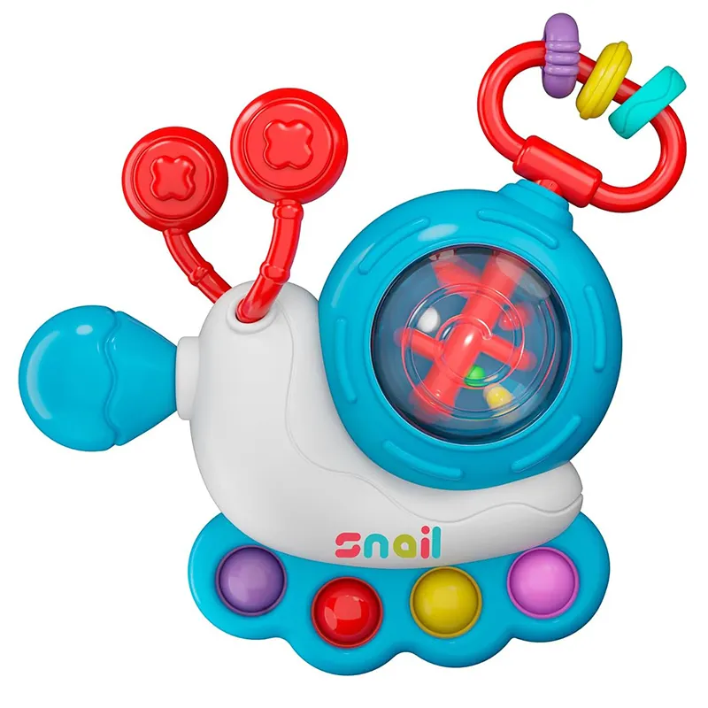 Baby Vroege Educatieve Sensorische Montessori Speelgoed Reisactiviteit Slak Rammelaar Speelgoed Voor Baby 'S