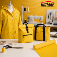 Bâche en PVC souple laminé jaune 250 g/m² 100 % imperméable et anti-salissure pour imperméables et sacs
