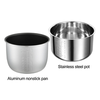 Cuisinière électrique à pression intelligente en acier inoxydable avec écran LED, capacité 5-6L, revêtement antiadhésif, utilisation domestique et hôtelière, 10-en-1
