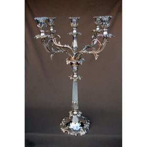 Support de bougie de qualité supérieure avec cinq chandeliers plaqués argent, design antique, pour la décoration de la maison - Product Image 1