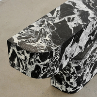 Table console en marbre noir antique Cammy Stone pour cuisine, salle de bain, villa - Design moderne, durable