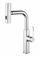Robinet de cuisine moderne classique à une poignée télescopique nouveau design monté sur le pont de l'hôtel utiliser un évier en céramique chaude et froide