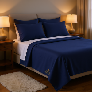 Cubrecama Reversible de Lujo Pierre Ga, Tamaño Queen, Azul Marino, Poliéster, Microfibra, Patchwork, Decoración para el Hogar - Product Image 2