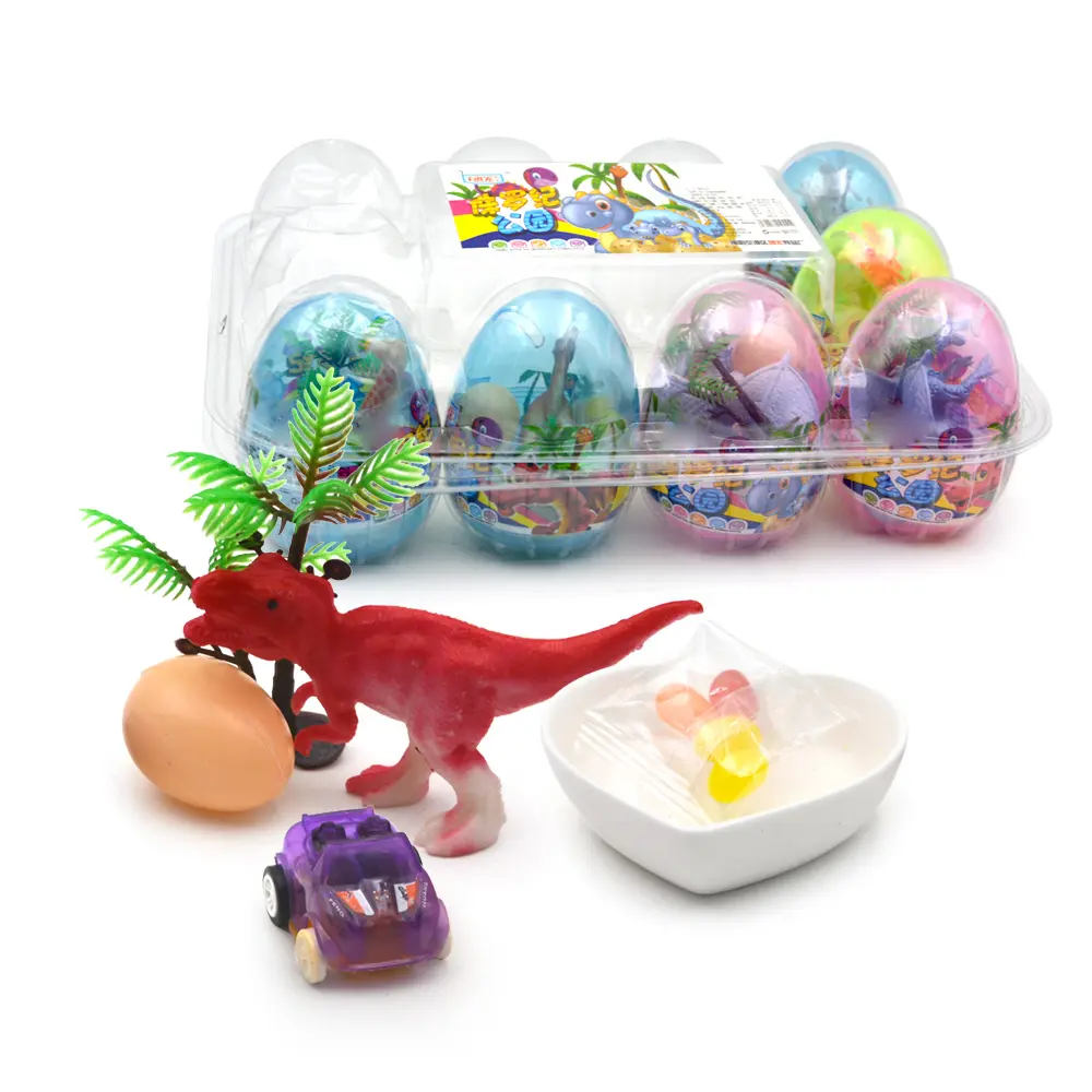 बड़े डायनासोर कैप्सूल के साथ अंडा खिलौना chewying जेली बीन्स कैंडी