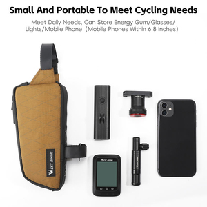 Sac de cadre compact et léger WEST BIKING 1L pour vélo, résistant à l'usure, sac de vélo portable pour tube supérieur, accessoire de cyclisme - Product Image 2