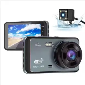4" Touch Screen Front And Rear Lens Mobile Phone Interconnection 1080P HD 24-hour Parking Monitoring WiFi Car Dash Cam