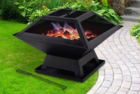 Cheminée d'extérieur de jardin Carré Mini BBQ Grill Chauffage d'extérieur Carré Foyer pour poêle à bois