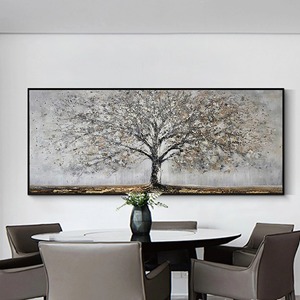 Arte Mural Enmarcado de Árbol de Banyan, Pintura Abstracta en <span class=keywords><strong>3D</strong></span> con Textura, Pintura al Óleo Hecha a Mano para Sala de Estar, Pintura Decorativa de Naturaleza sobre Lienzo - Product Image 5