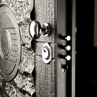 Porte de sécurité double en aluminium de conception turque, géométrique, inégale, avec serrure renforcée