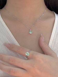 ชุดเครื่องประดับ UM Jewelry เงินแท้ 925 ชุบทอง 18K รุ่น Mint Haiya (จี้/แหวน) ประดับพลอยมิ้นท์สีเขียวสังเคราะห์ สำหรับทั้งชายและหญิง - Product Image 6