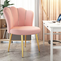 Nordic Ins Home Dining Chaise de bureau de manucure moderne ergonomique avec dossier confortable Tabouret de maquillage en acier inoxydable
