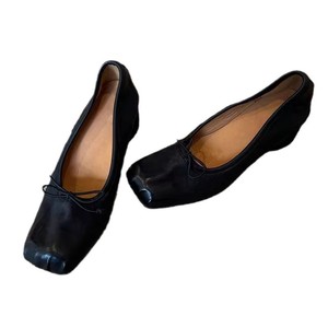 Genuine Leather Square Toe Ballet Flats <b>With</b> <b>Bow</b> Decor Slip-On Women's <b>Shoes</b> All Seasons Breathable Pig Skin Lining - Product Image 5