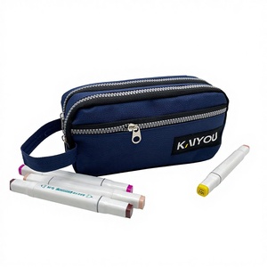 Estuche para lápices <span class=keywords><strong>de</strong></span> gran capacidad, color sólido, <span class=keywords><strong>de</strong></span> tela multicapa, sin cierre, bolsa <span class=keywords><strong>de</strong></span> papelería <span class=keywords><strong>de</strong></span> 21x7x11cm para escuela secundaria/bachillerato - Product Image 1