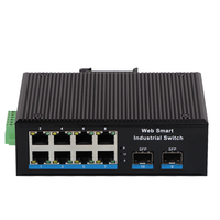 Endüstriyel sınıf ağ yönetimi tipi Gigabit 2 optik 8 elektrik Fiber ağ anahtarları Ethernet anahtarı uzatın