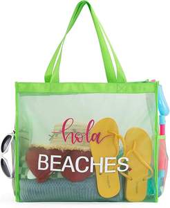 Bolsa de compras de malla de nailon reciclable ecológica, logotipo personalizado, gran mercado, regalo para compradores de comestibles, bolsas de compras diarias con pantalla - Product Image 3