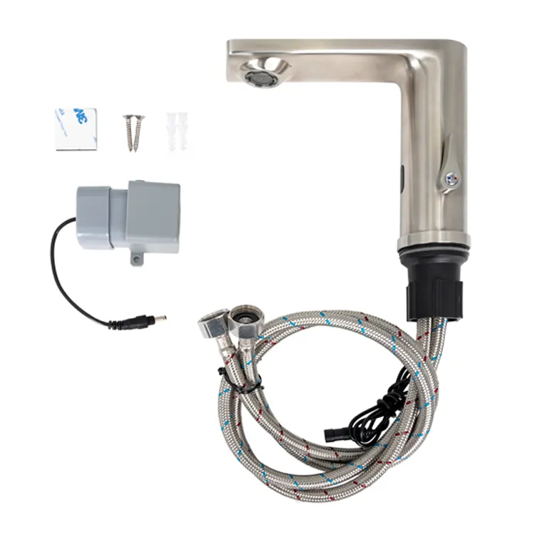 Sensore automatico caldo e freddo rubinetto lavello rubinetto automatico in acciaio inossidabile sensore a infrarossi a mani libere