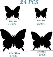 Autocollant adhésif 3D papillon SIEHNY pour décorations murales et gâteaux, fête d'anniversaire, amovible, rose, pour bougies et artisanat