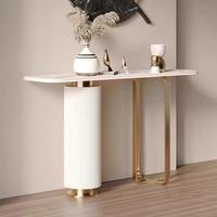 Table console moderne en pierre frittée avec pieds en métal, meuble d'entrée pour salon, couloir, hôtel