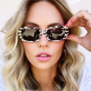 Nuevas Gafas de Sol Rectangulares Pequeñas Vintage de Moda 2022 para Mujer, Gafas de Sol Ovaladas con Estampado de Cebra - Product Image 1