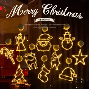 Natale luce LED fiocco di neve Santa appeso ventosa lampada decorazione per finestre per la casa natale Navidad 2025 arredamento di capodanno - Product Image 2