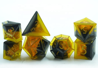 Dés à facettes jaunes en résine pour accessoires de jeu D&D
