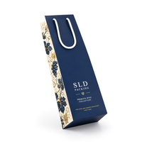 Sac en papier personnalisé pour bouteille de vin, emballage cadeau de luxe pour bouteille de vin, sac en papier personnalisé pour bouteille de vin individuelle