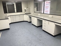 Meuble de laboratoire médical moderne en acier pour usage clinique-pour les écoles, les hôpitaux et les postes de travail avec bancs latéraux