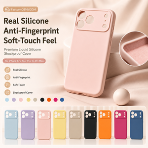 <span class=keywords><strong>Coque</strong></span> iPhone en silicone véritable anti-traces <span class=keywords><strong>de</strong></span> doigts <span class=keywords><strong>personnalisable</strong></span> pour iPhone 17 16 15 14 Pro Max, Housse antichoc en silicone liquide premium - Product Image 2