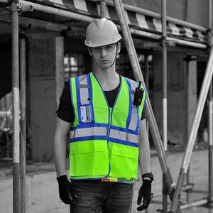 <span class=keywords><strong>Hi</strong></span> <span class=keywords><strong>VIS</strong></span> tương phản huỳnh quang màu vàng lớp 2 an toàn vest với biểu tượng tùy chỉnh 2 inch băng phản chiếu Tricot lưới - Product Image 4