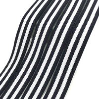 Bande élastique de sangle imprimée en noir et blanc sur mesure pour les accessoires textiles de fitness d'exercice sportif