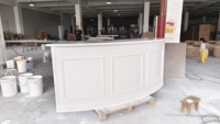 Comptoir de Bar Circulaire Personnalisable Classique Vintage en Bois Massif pour Location Événements de Mariage