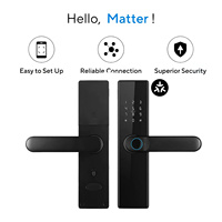 Cerradura Inteligente Antirrobo a Prueba de Agua para Puerta, Cerradura Digital con Teclado, Huella Dactilar y WiFi Tuya Matter para Exteriores, de Aleación de Aluminio para Puertas de Madera