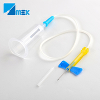Kit de prélèvement sanguin à double ailette de sécurité, aiguille papillon jetable 21G 22G 23G, aiguille d'injection, certifié CE Classe II