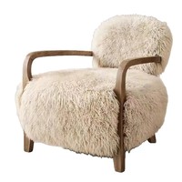 Fauteuil individuel en bois massif de style campagnard américain pour salon, balcon ou villa – Canapé design créatif, chaise moderne de luxe léger
