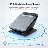 Masseur vibrant 30 vitesses avec écran LCD, télécommande et adaptateur secteur – Idéal pour détendre les pieds fatigués à la maison ou au bureau