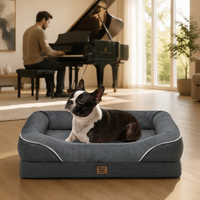 Lit pour chien orthopédique OEM/ODM avec coussin, en mousse alvéolée solide et tendance, respirant, imperméable, antidérapant, robuste, personnalisable, type canapé-lit
