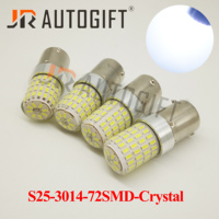 Ampoules de voiture en silice S25 3014 72 SMD 1156 1157 BA15S BAY15D P21W LED Rouge Ambre Clignotant Feu de recul Feu de stationnement 12-50V pour camion