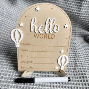 Décor de pépinière bébé 15cm annonce chanter bonjour monde <span class=keywords><strong>naissance</strong></span> Stats nouveau-né disque pour cadeaux d'hôpital - Product Image 4