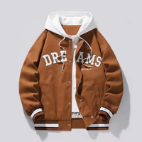 Veste d'automne pour hommes avec logo personnalisé OEM nouvelle marque à la mode tout-en-un pour étudiant grande taille uniforme de baseball universitaire manteau à capuche décontracté