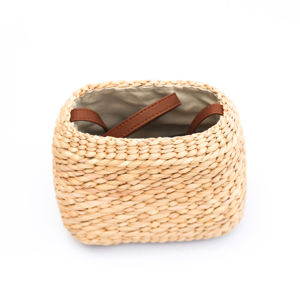 Bolso de Paja y Jacinto de Agua Tejido a Mano, Bolso Bandolera Ovalado de Moda Hecho a Mano con Forro de Lona y Cordón Ajustable - Product Image 6