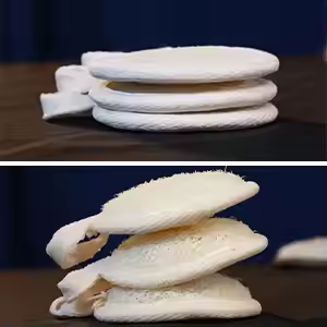 Toalla de baño de luffa ovalada natural para lavar la cara, paño creativo de luffa para desmaquillar - Product Image 6