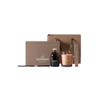 Coffret Cadeau Premium Personnalisé avec Logo – Ensemble de Parfums d'Ambiance pour la Maison et l'Hôtel : Bougie en Cire de Soja et Diffuseur à Bâtonnets – Lot de 3 Pièces