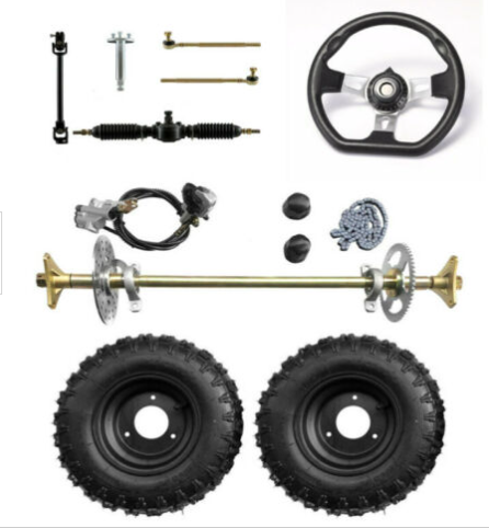 Kit Essieu Arrière Go Kart 29 Pouces - Complet Avec Freins Et Chaîne Pour Quads 50cc 70cc 90cc