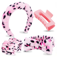 Ensemble d'accessoires pour cheveux pour femmes : Bandeau tie-dye, serre-tête, pinces à cheveux en plastique, bracelets en velours