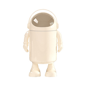 Poubelle cylindrique mignonne avec couvercle, poubelle intérieure anti-poussière pour salon, panier à papier multifonctionnel anti-odeur - Product Image 1