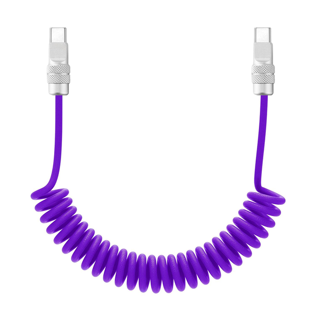 Chubby C-C 240W Coiled USB-C Fast Charging Cable Durable Fishnet Braided Car Compatible Data Transfer CarPlay Support