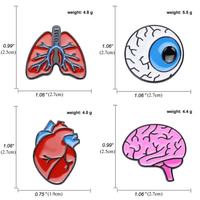 Groothandel Metal Cartoon Pins Schattige Anatomische Hart Emaille Pins Medische Anatomie Broche Hart Neurologie Pins voor Arts en Verpleegkundige