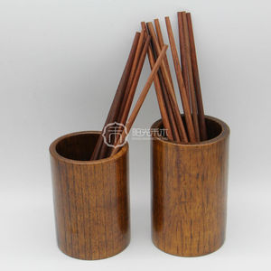 Ensemble de supports à baguettes en bois, ronds, multi-usages, pour le rangement de cuisine, écologiques, en bois massif, hauteur 6-7,9 pouces - Product Image 1