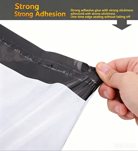 Sacs d'expédition autocollants blancs épais personnalisés en rouleau, emballage de colis <span class=keywords><strong>Vinted</strong></span>, poly mailer durable, étanche, pour envoi express - Product Image 6